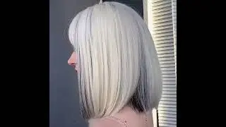 19. Platinum Blonde Short Hair Highlights European and American fashion black wig