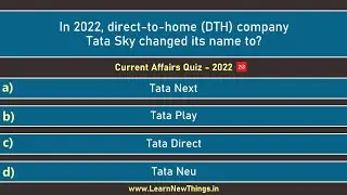 Current Affairs Quiz 2022 - Part 6 | 35 Questions |  UPSC & Other Competitive Exams