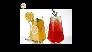 Stylish & Modern! Geometrical Glasses 500ml Set of 6 &ndash; Perfect for Any Drink 🥂✨