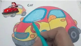 Colouring car #satisfying video #car drawing 