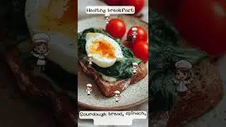 #healthyfood  breakfast  #Sourdough bread #spinach, and boiled eggs