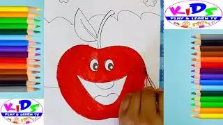 apple coloring for kids | apple coloring pages