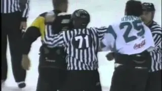 Derek Campbell vs Trevor Johnson EIHL fight 16-1-08