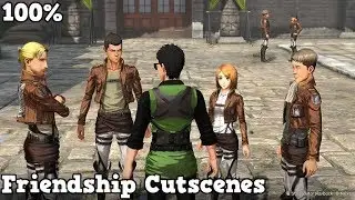 Атака титанов 2 &mdash; Элд, Гюнтер, Петра, Оруо. Катсцены 100% дружбы (Xbox One)
