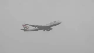 Flypast British Airways 747 (G-CIVY) returning to Heathrow for final farewell. Retirement. BA747