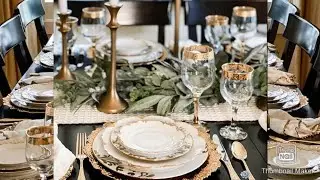 Gold and White Elegant Spring Table Decor!! HER Tablescapes #her #him #tablescape