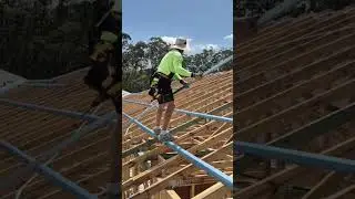 Metal Roofing process in fast forward, battens first.#timelapse #roofing #australia #colorbond #me