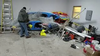Disaster in pole barn at Baby Boomer Miniature Horse Farm.