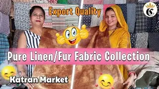 Katran market mangolpuri | Export quality surplus fabrics | Pure linen/fur fabrics😍#purelinen #vlogs