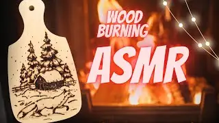 Winter fairytale wood burning. ASMR pyrography