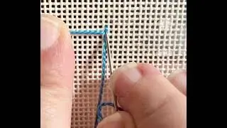Megan - Anchor your thread in the canvas - Double Pin Stitch