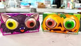 THE HALLOWEEN EYES ICE CREAM | BAT EYES AND PUMPKIN EYES ICE CREAM ROLLS 