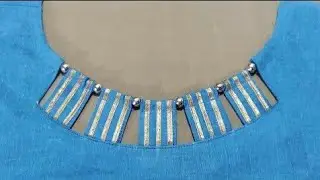 Gota Patti और Beads से बनाए Round गले का ये खूबसूरत डिज़ाइन| Round Neck Design .