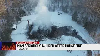 Man suffers serious injuries, home destroyed by fire in Tolland
