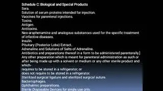 Drugs and Cosmetics Act- Schedule C and C1