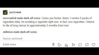 Morrowind vs Oblivion dunmer voices