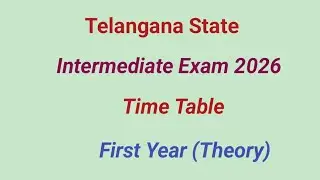 Ts inter exam first year time table 2026