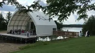 Wedding at Island Lake Conservation Area amphitheater.