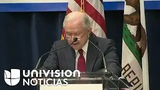 Jeff Sessions habla en un evento de la Asociaci&oacute;n de Oficiales de Paz en California