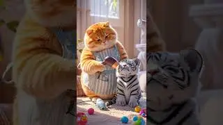 The cat and the tiger#AIcat #FunnyCats #CatShorts #AIVideo #shorts #viral #AIMeow #Meowgination