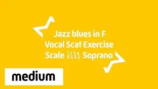 Soprano Jazz blues Singing Exercise | Scat 12345432 | F major 12 Bar Blues | Medium 120 BPM
