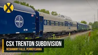 CSX with Pan Am Business Cars & SEPTA at Neshaminy Falls