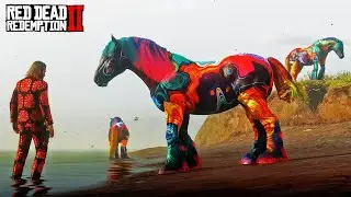 Arthur Morgan Discovers Rare and Colorful Cosmic Swirl Horses Near Braithwait Manor!