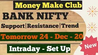 Tomorrow 24 - Dec -20 BANKNIFTY | SUPPORT & RESISTANCE- TREND | Money Make Club