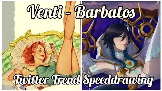 Genshin Impacts: Venti - Barbatos SPEEDDRAWING, old twitter trend 