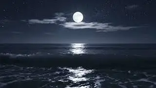 Moonlight Ocean Waves Green Screen | Night Sea Stock Video