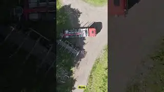 Big Truck vs Narrow Dirt Road! Precision Turning Skills #truck #automobile