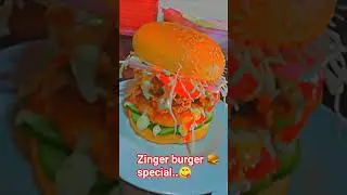 yummy 😋 zinger burger king 👑 #food