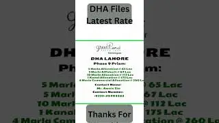 DHA Files Latest Update #shorts #youtubeshorts #property #propertyforsale