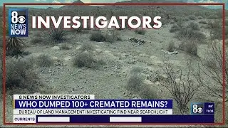Who left 100+ piles of cremated human remains in the desert outside Las Vegas?