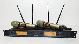 SKM-9002 Wireless Microphone 2 Channel UHF PLL  Professional Handheld Mic Adjustable Frequency