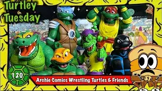 TMNT Adventures Wrestling Turtles, Leatherhead and Mondo Gecko Figures