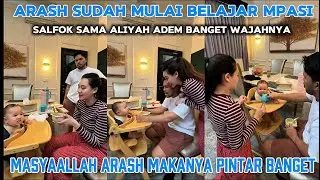 Arash sudah mulai belajar mpasi #aliyahmassaid #thariqhalilintar 