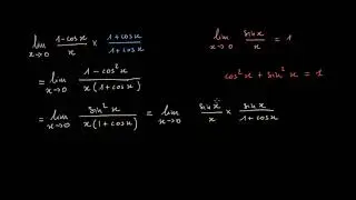 Limite de (1 - cosx) sur x en 0