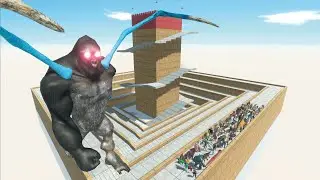 ESCAPE FROM ALIEN KING KHUNG - DOWNHILL & TOWER COURSE  - Animal Revolt Battle Simulator