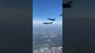 Iconic Join Up -  Photoflight of the Spitfire and Belgian Air Force F-16 Solo Display Dream Viper 🐍