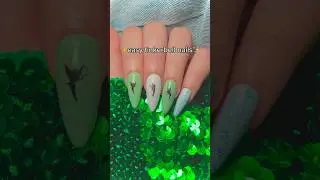easy tinkerbell nails 🤍 #youtubeshorts #shorts #nailart #nails #naildesign #spring #fyp