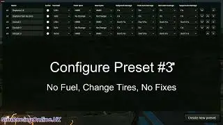 Race Room Quick Pit Presets