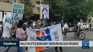 People march in Little Burgundy denouncing gun violence
