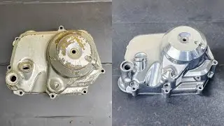 polishing the engine cover Honda Chaly 1993