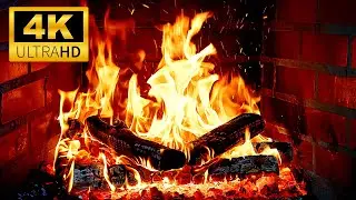 🔥 Crackling 4K Fireplace with Burning Logs 🔥 Relaxing Fireplace Ambience with Gentle Fire Sounds