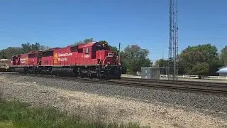 CP SD60-3 DUO LEAD BALLEST TRAIN AT SPEED