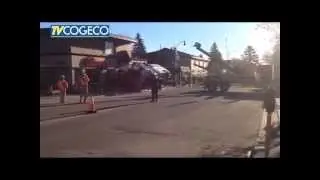 Hydro truck collision in Bracebridge