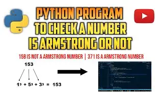 Check a Armstrong Number in Python | Python Program to ckech a number is Armstrong or Not | #python