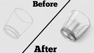 Drawing a glass sketch | virtual sketch drawing