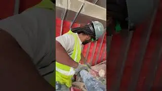 Installing sprinkler heads before hanging the pipe #fireprotection #blacksprinklerfitters